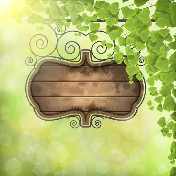 Vintage Signboard on Nature Background. — Stock Vector