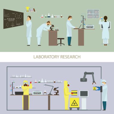 Laboratory Research by Group of Scientists. clipart