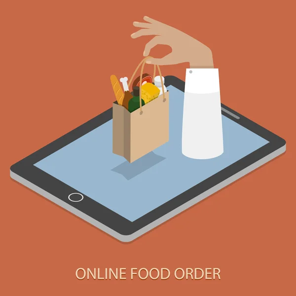 Ilustración del concepto de pedido de alimentos en línea . — Archivo Imágenes Vectoriales