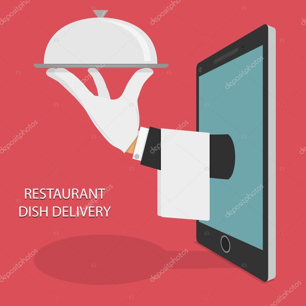 Restaurant Food Delivery Concept Illustration.