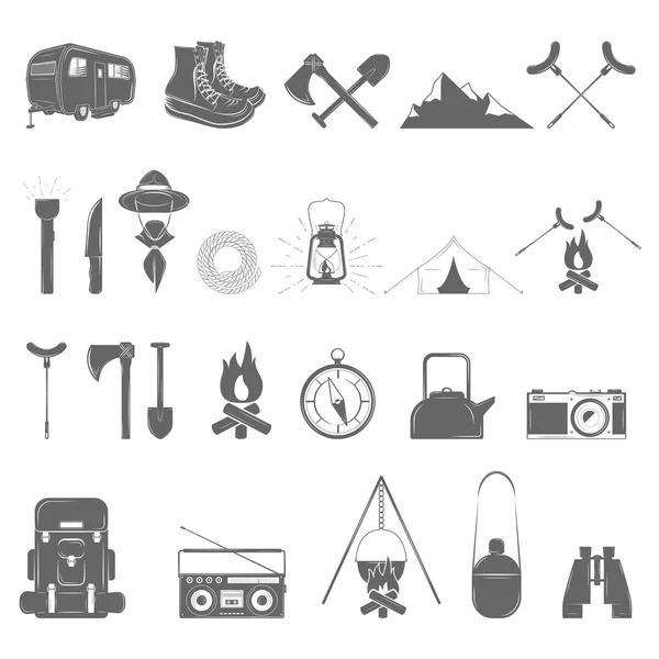 Set de iconos de vectores de recreación al aire libre . — Vector de stock