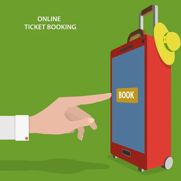 On-line κρατήσεων επίπεδη διάνυσμα έννοια εισιτηρίων. — Διανυσματικό Αρχείο