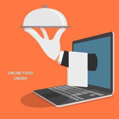 Online yemek teslim konsept illüstrasyon.