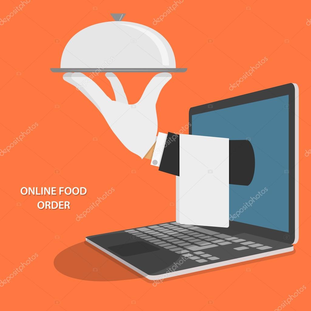 Online Food Delivery Concept Illustration.