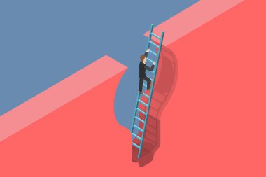 3B Isometric Düz Vektör Buluşu, Beyin Fırtınası, Yenilikçi Fikir veya Proje Başarılı Geliştirme