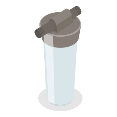 Su filtrelerinin 3 boyutlu Isometric Düz Vektör İllüstrasyonu, Güvenli İçme Suyu, Zararsızlıkları Kaldırma. Madde 2