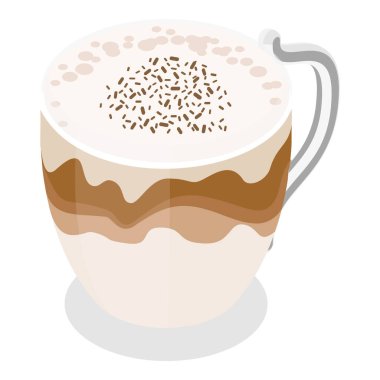 3D Isometric Flat Vector kahve seti, Cafe Menü. Madde 13