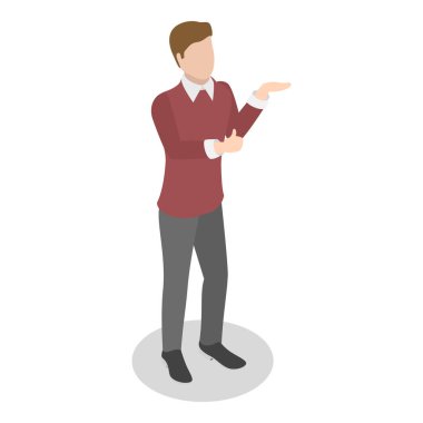 3 Boyutlu Isometric Flat Vektör Kollar Hareketi, Eller ve Parmaklar Arasında Tutkulu Hareketler. Madde 3