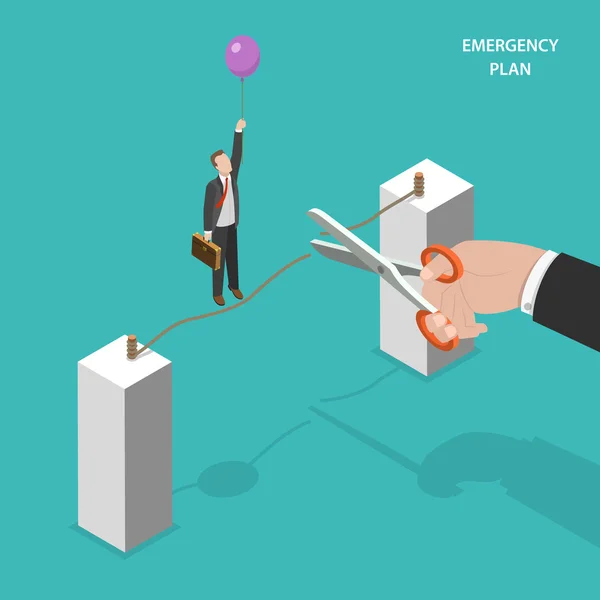 Business emergency plan isometric vector concept. — Stock Vector