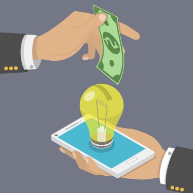 Crowdfunding düz izometrik vektör kavramı.