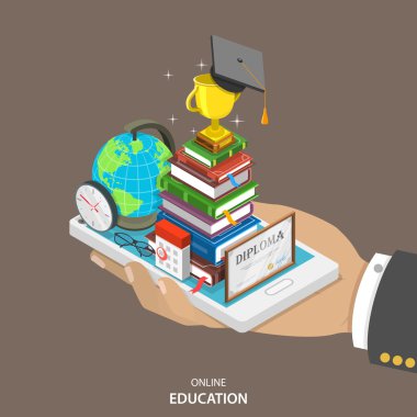 Online Eğitim izometrik düz vektör kavramı.
