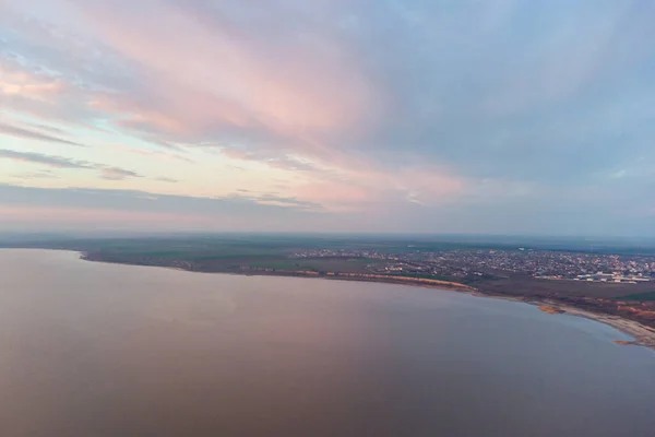 Uitzicht Vanuit Helikopter Naar Odessa Het Kuyalnitsky Estuarium — Stockfoto