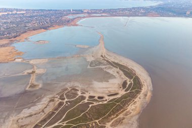 Helikopterden Odessa, Kuyalnitsky haliçleri ve Karadeniz manzarası