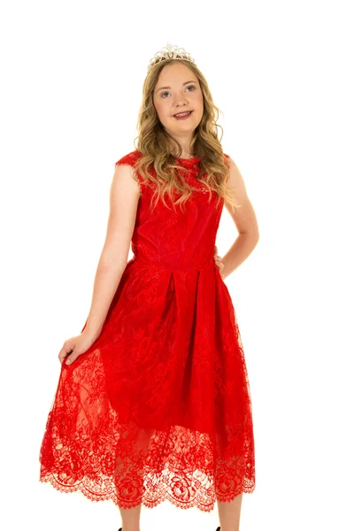 Crown red dress — Stock Photo, Image