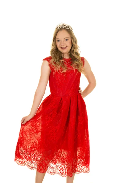 幸せの赤いドレス ロイヤリティフリーのストック写真