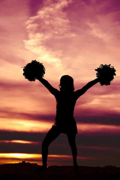 Cheerleader cielo colorato — Foto Stock