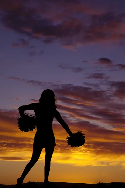 Silhuett av cheerleader i utomhus — Stockfoto