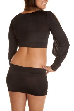 kadın siyah etek üst