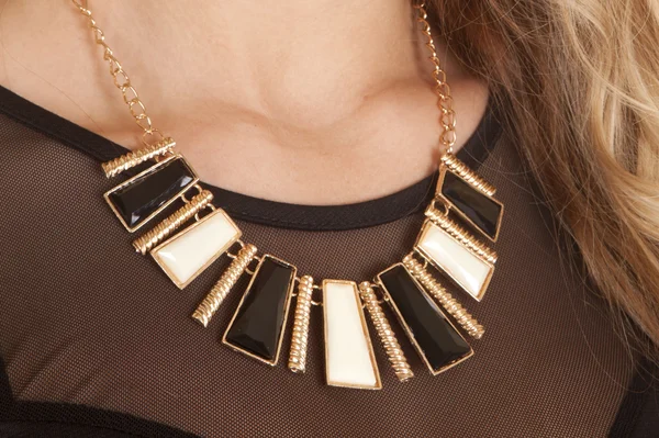 Necklace black gold — Stock Photo, Image