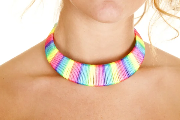 Rainbow thread necklace — Stock Photo, Image