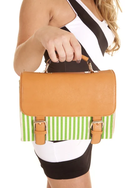 Close up purse lime green — Stock Photo, Image