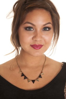 kadın kolye üçgen siyah altın