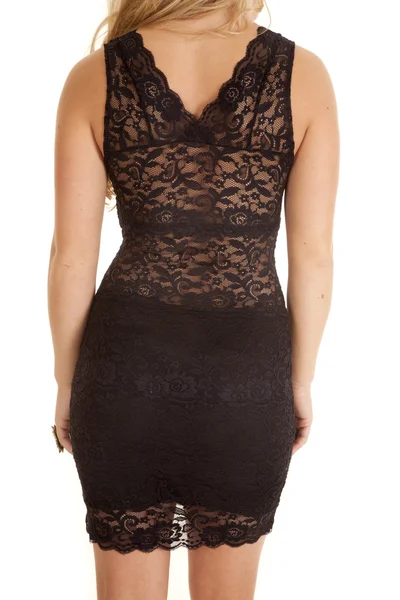 Lace zwarte jurk — Stockfoto