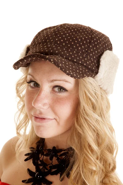 Donna con cappello caldo — Foto Stock