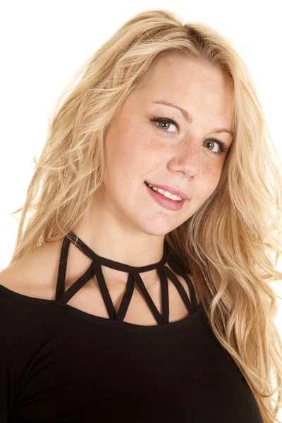 Frau in schwarzem Top — Stockfoto