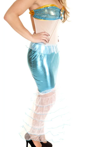 Donna sirena gambe costume — Foto Stock