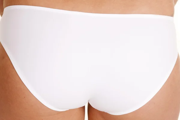 Mujer blanco bikini trasero inferior — Foto de Stock