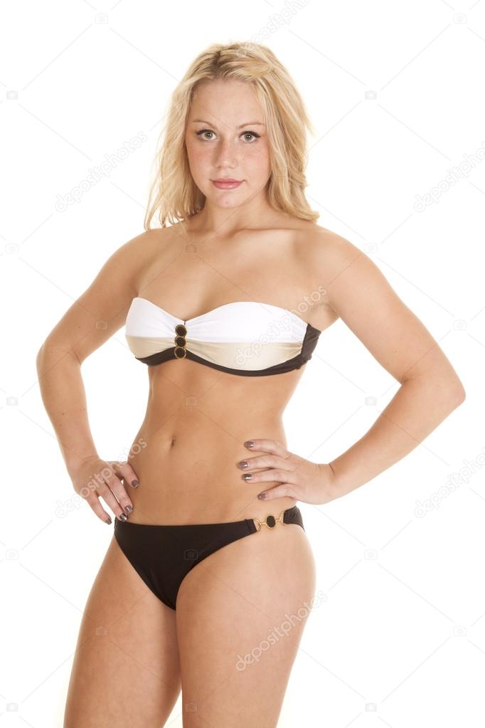 woman bikini brown black
