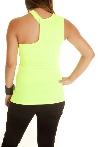 Lime green top woman — Stock Photo, Image