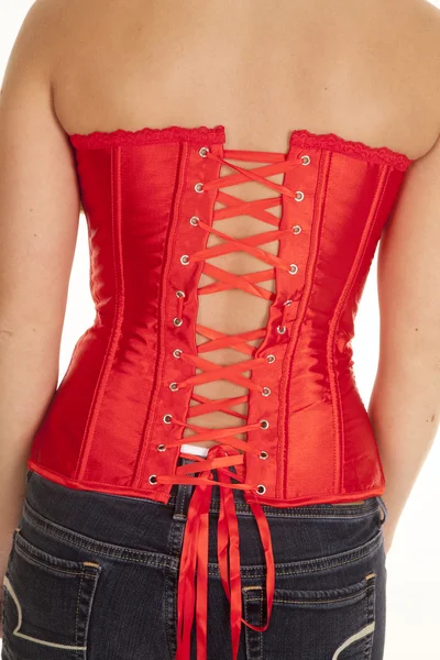 Back of red corset laces — Stock Photo, Image