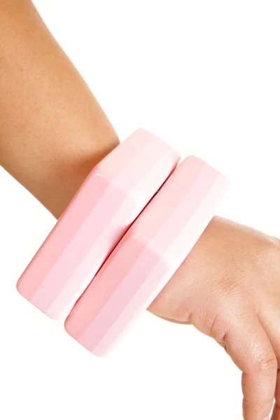 Pink square bracelets — Stock Photo, Image