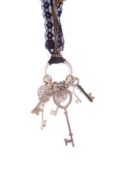 Keys white necklace — Stock Photo, Image
