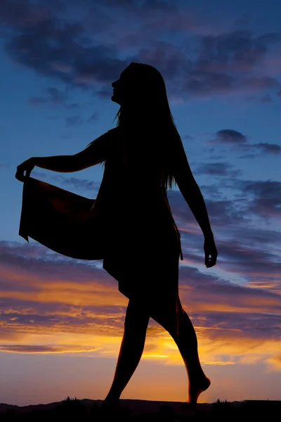 Silhouette d'une femme dansant — Photo