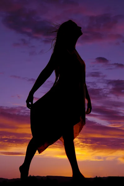 Silhouette of a woman dancing — Stock Photo, Image