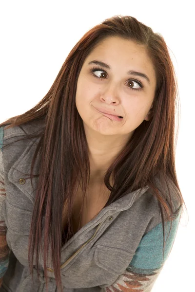 Woman with a funny expression on her face — Stock Photo, Image