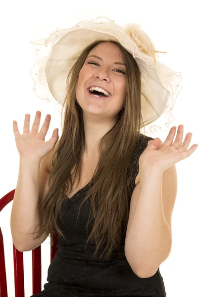 Mulher usando um chapéu — Fotografia de Stock