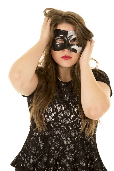 Maszkot viselő nő — Stock Fotó