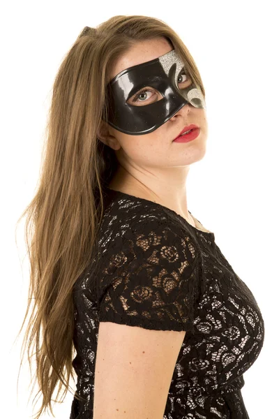 Mulher usando máscara — Fotografia de Stock