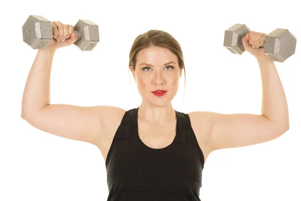 Jovem mulher fazendo exercício — Fotografia de Stock