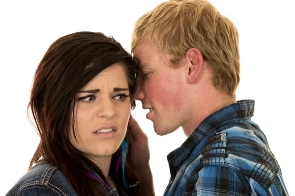 Man tell woman  secret — Stock Photo, Image