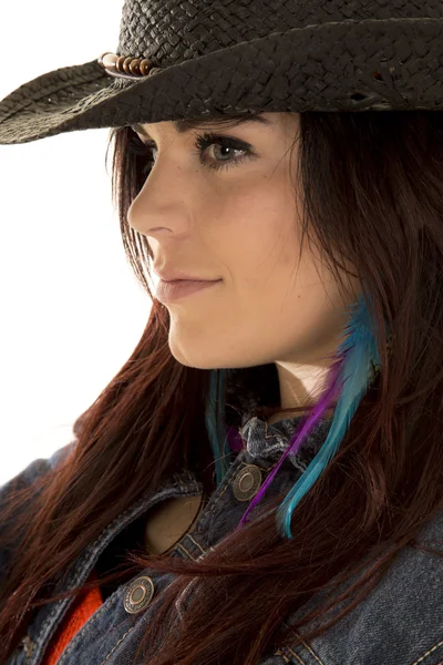 Cowgirl i hatt — Stockfoto