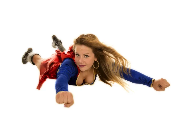 Woman in her super hero costume — Stock Photo, Image