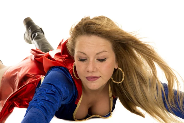 Woman in her super hero costume — Stock Photo, Image