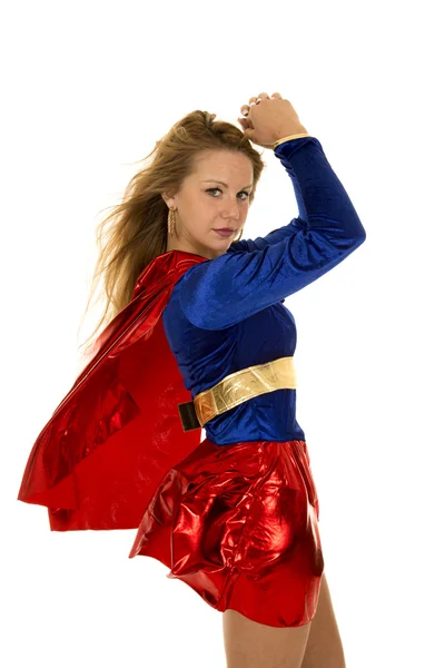 Femme dans son costume de super héros — Photo