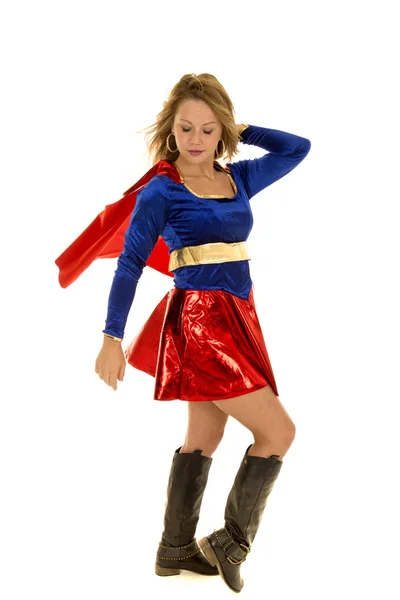 Femme dans son costume de super héros — Photo