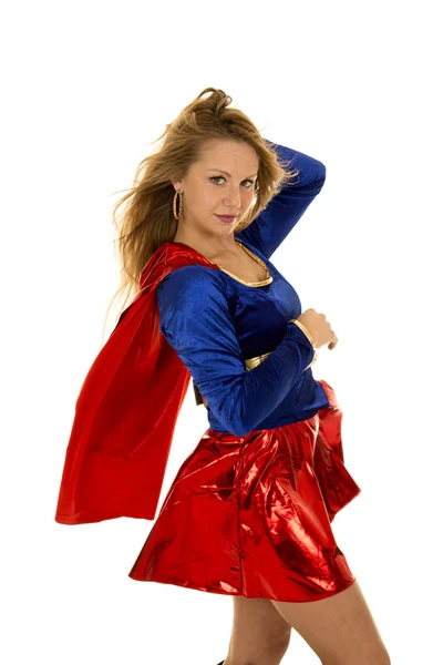 Femme dans son costume de super héros — Photo